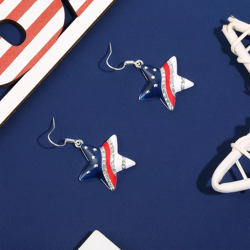ecozran Halloween, Christmas, 4th of July Patriotic Earrings, Holiday Earrings Independence Day Stud Dangle Drop Earrings Hook Fashion Jewelry Gift for Women - Image 3